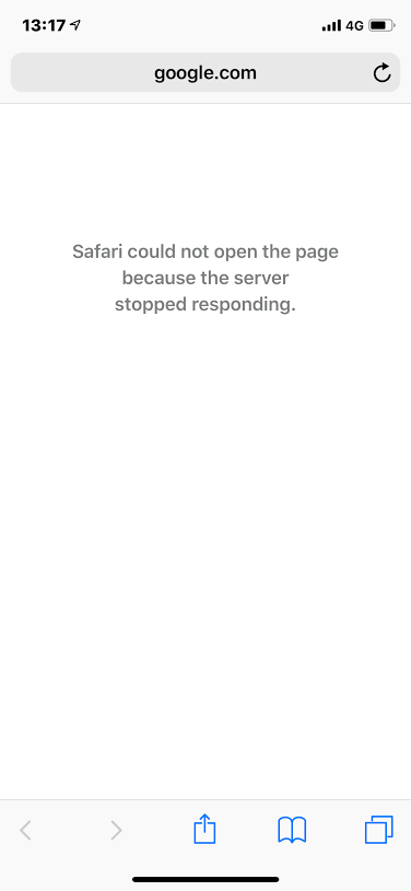 Google search not working on iPhone 
